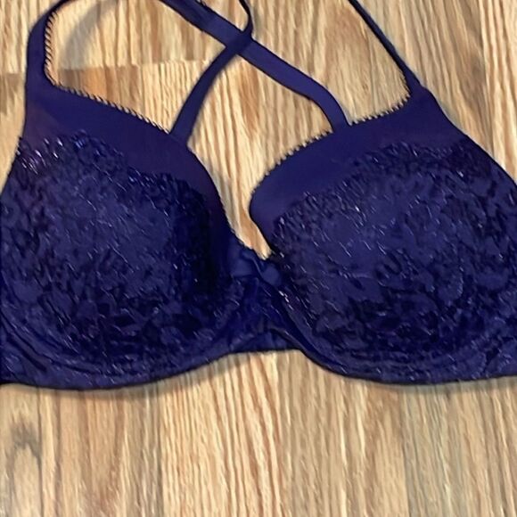 Body by Victoria Lined Demi, purple satin & lace, 36C - Picture 2 of 7